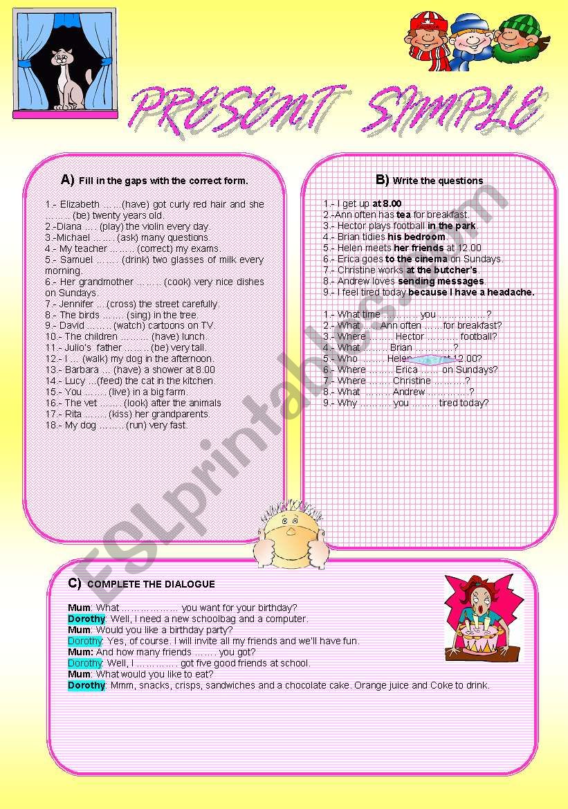 PRESENT SIMPLE worksheet