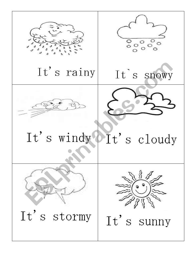 MINIFLASHCARDS- WEATHER- worksheet