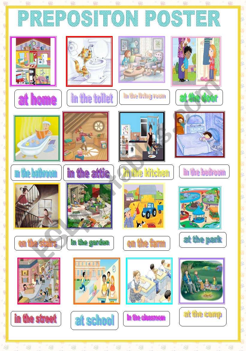 PREPOSITION  POSTER worksheet