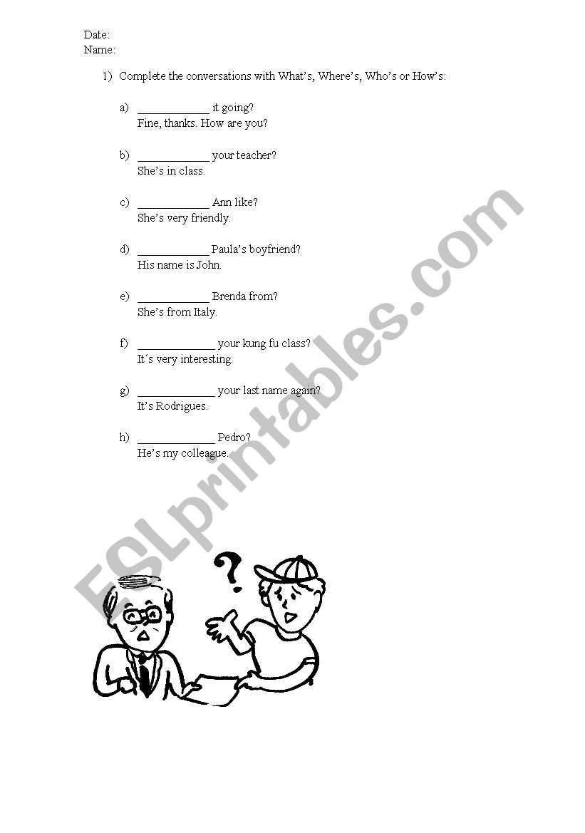 WH QUESTIONS worksheet