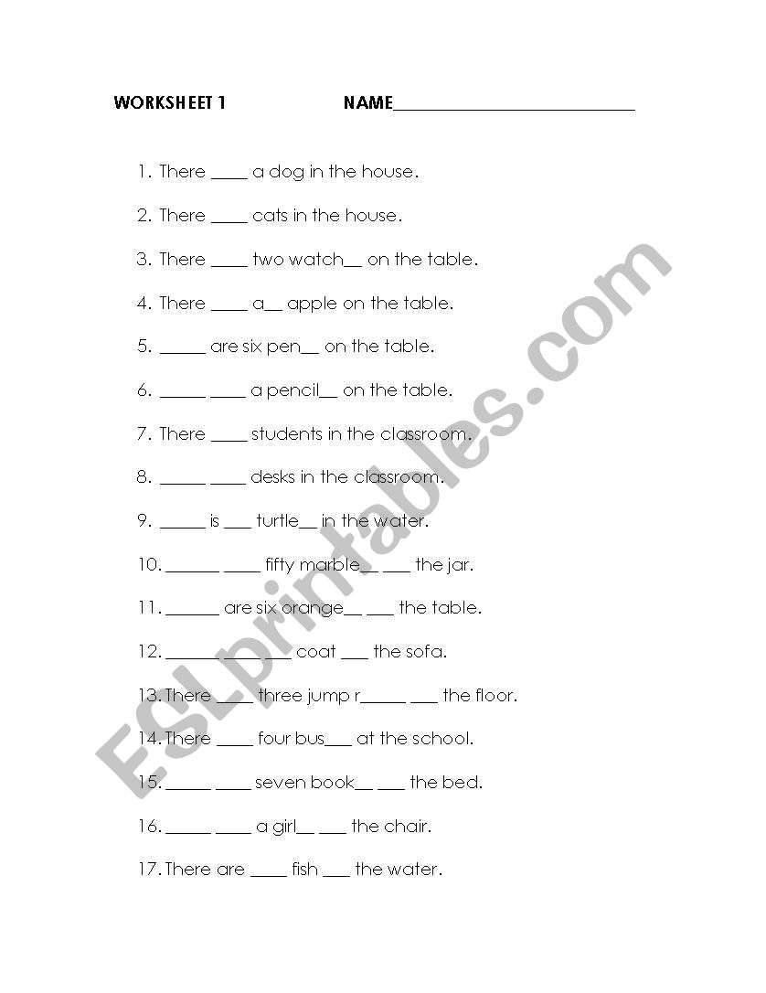 There IS/There ARE with plurals & prepositions