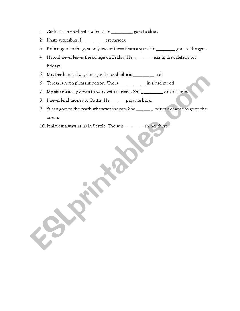 adjective exercises worksheet