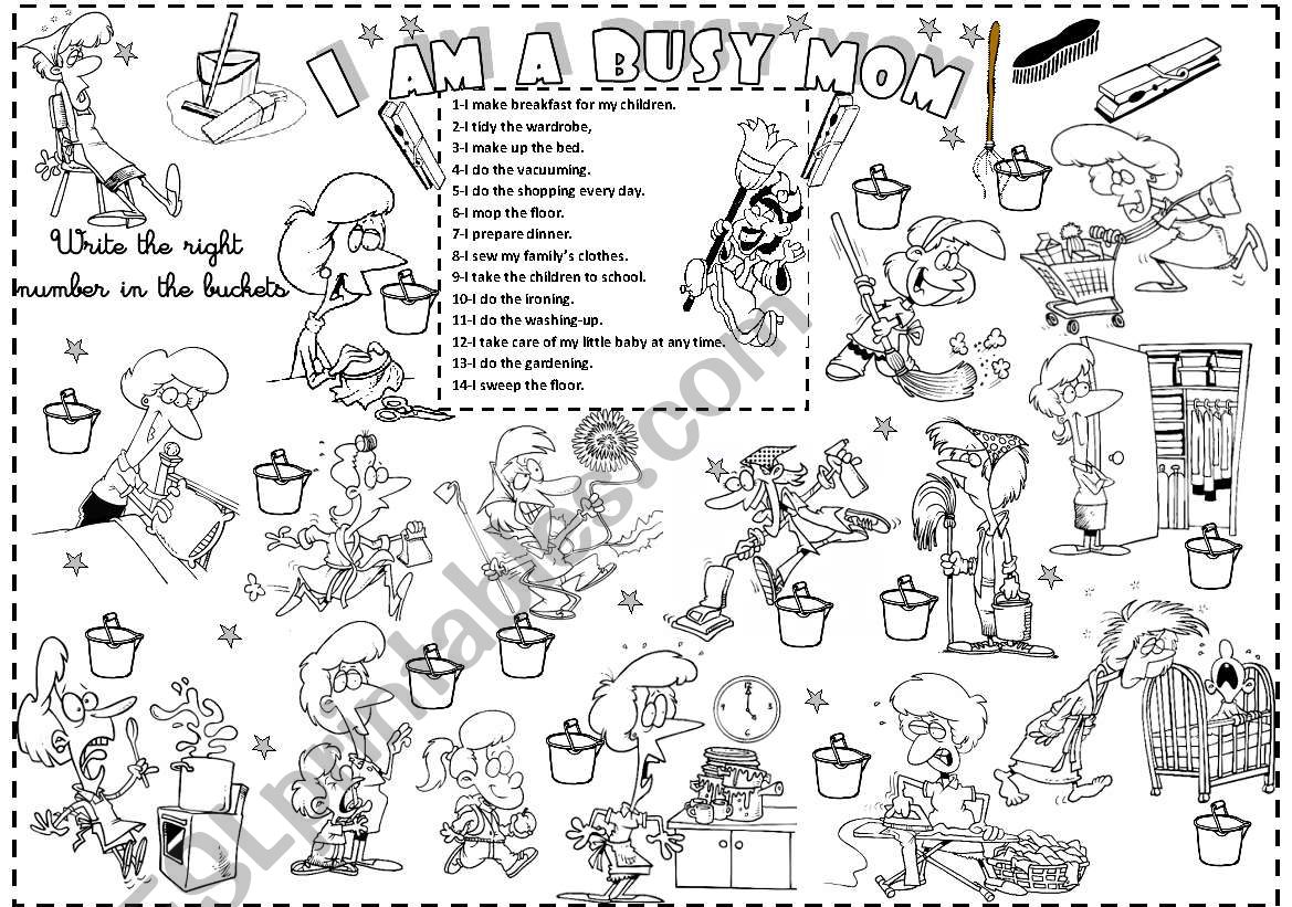 I am a busy mom worksheet