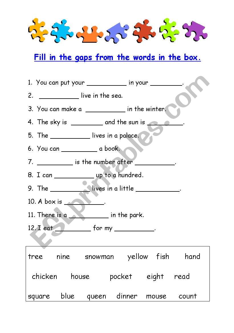 Grammar Gapfill worksheet worksheet