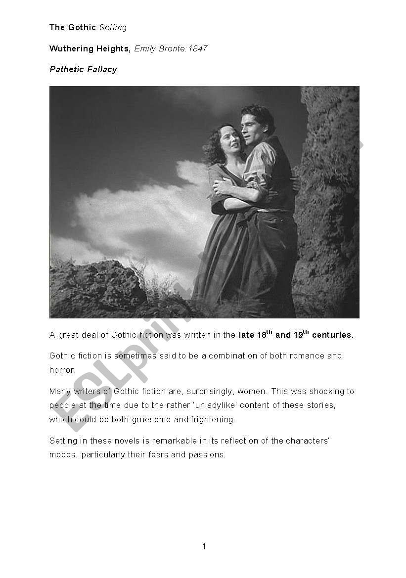 Pathetic Fallacy Wuthering Heights Excerpt Teachers