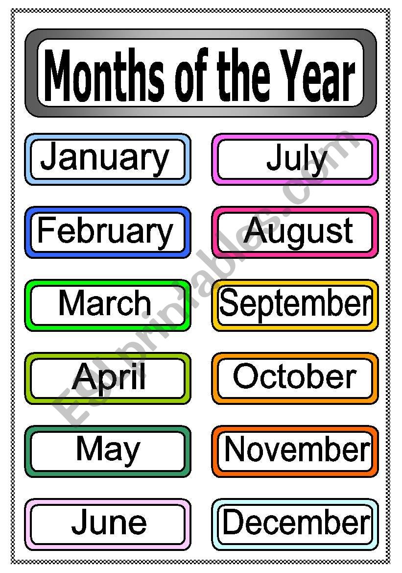 Days and Months.. worksheet