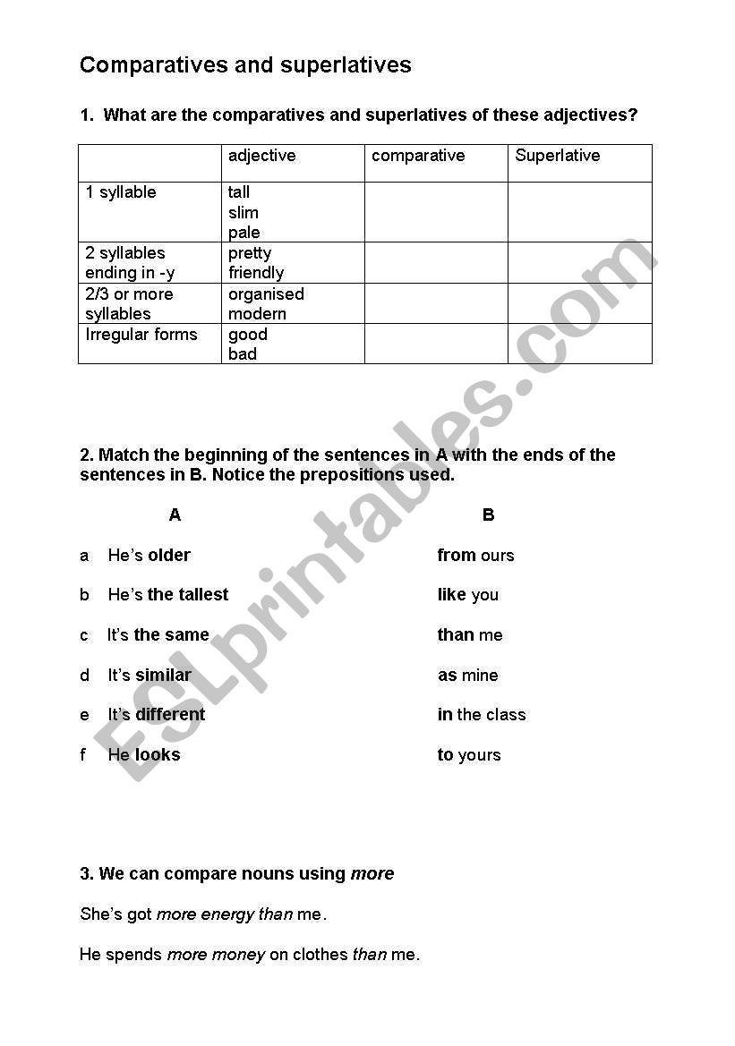 Adjectives worksheet