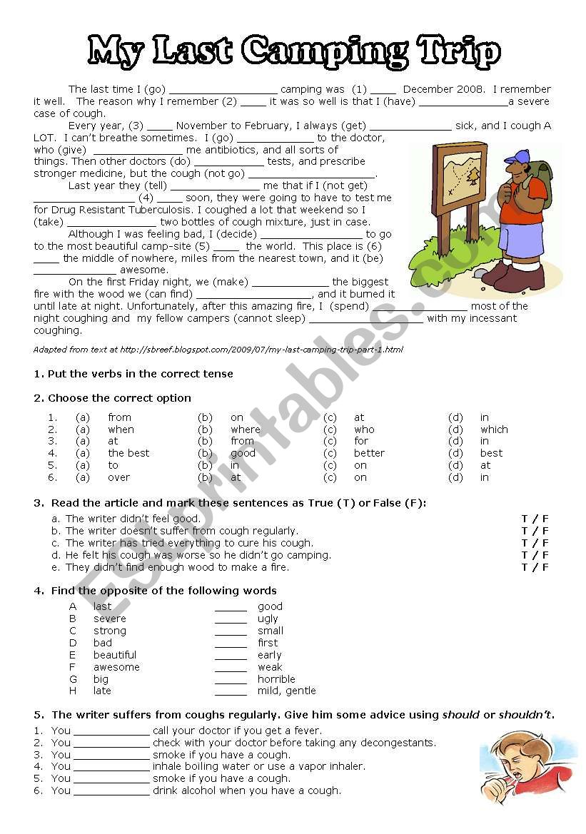 My Last Camping Trip worksheet