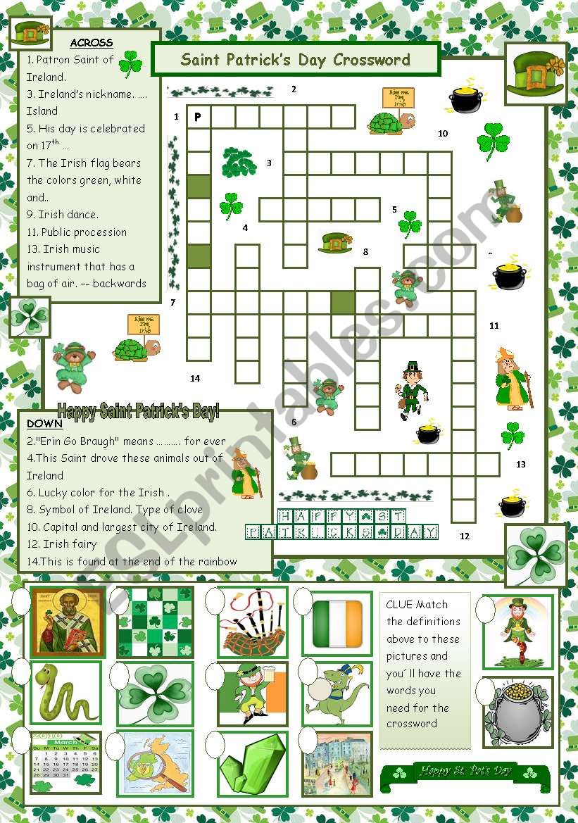 St. Patricks Day Crossword - with answers