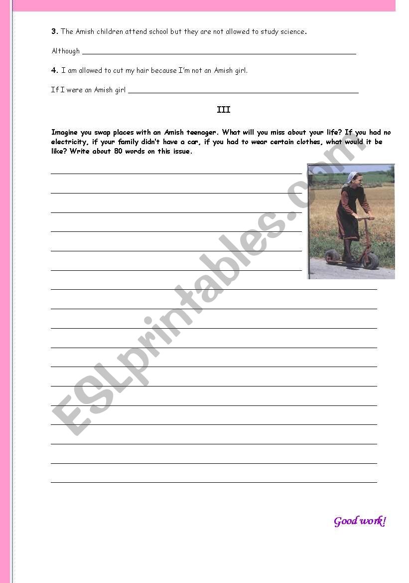 AMISH PARADISE + The AMISH - ESL worksheet by Sarka O.