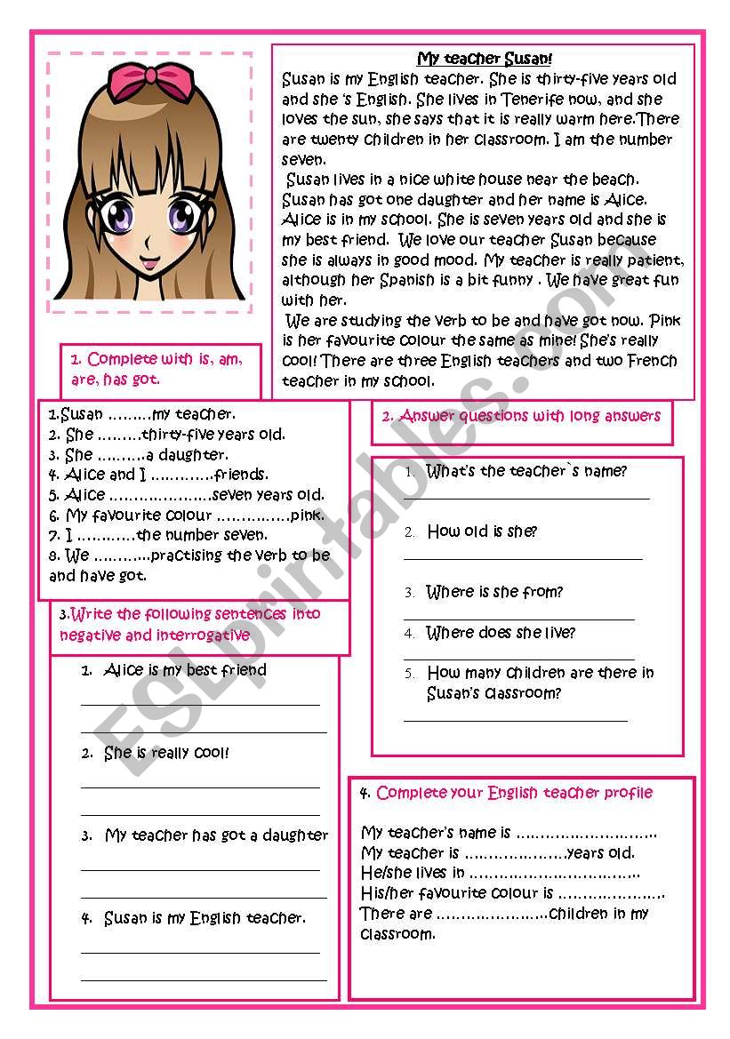 MY ENGLISH TEACHER worksheet
