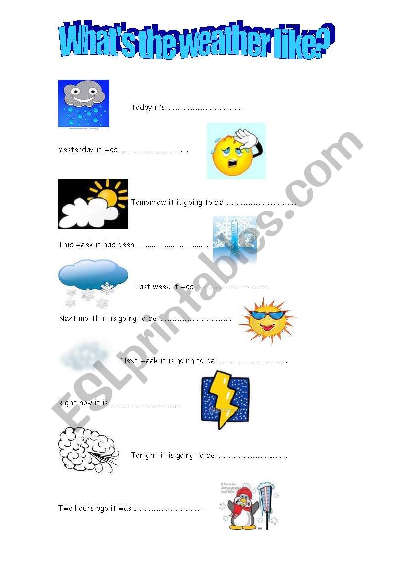 what is the weather like? worksheet