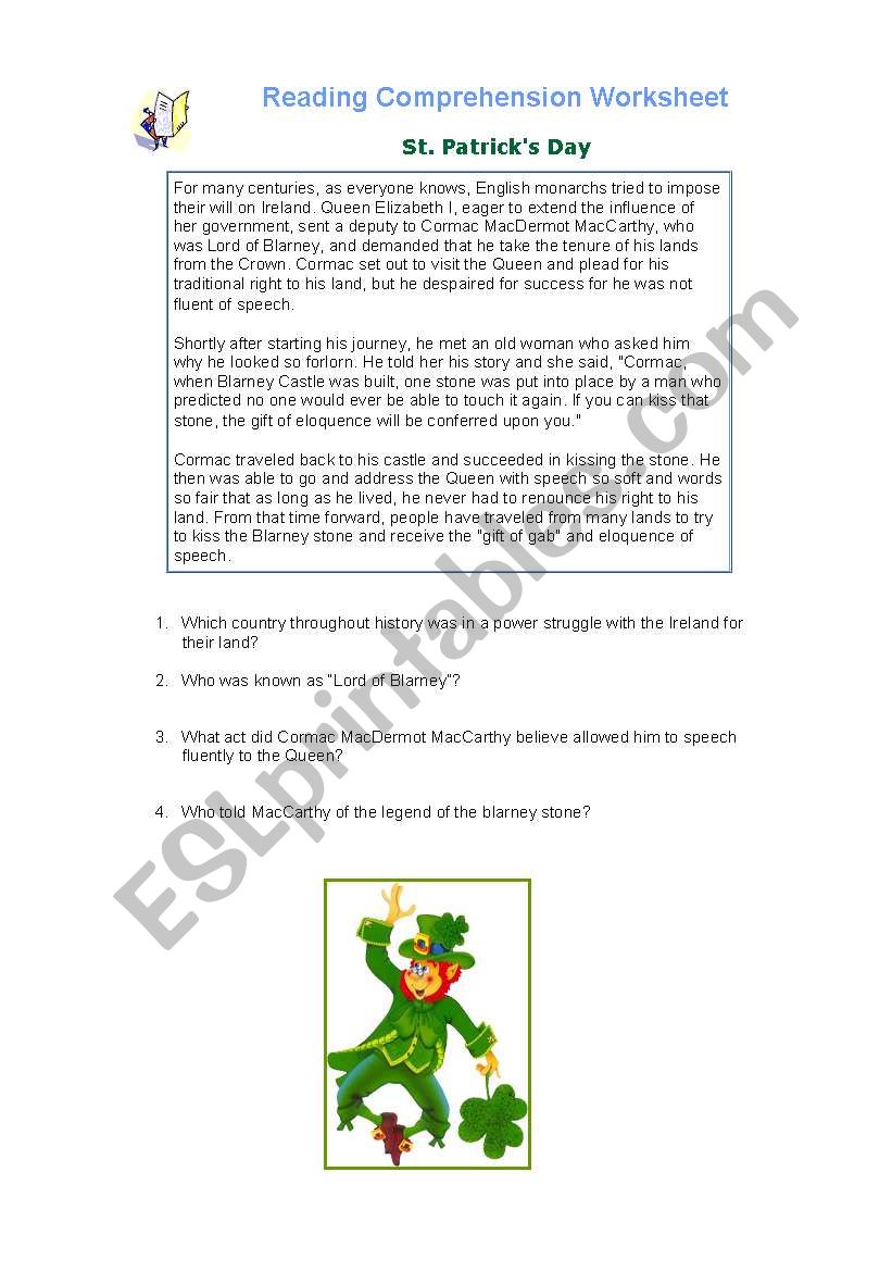 St. Patricks day worksheet