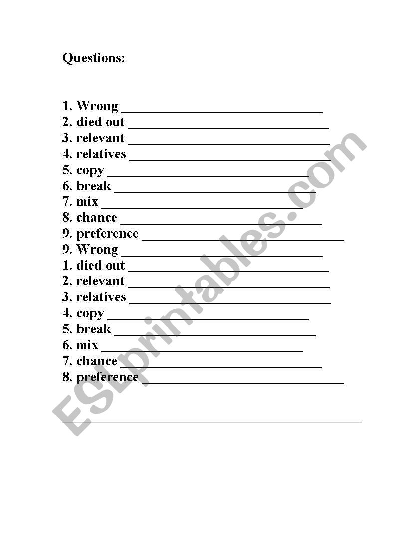 Informal to Formal worksheet