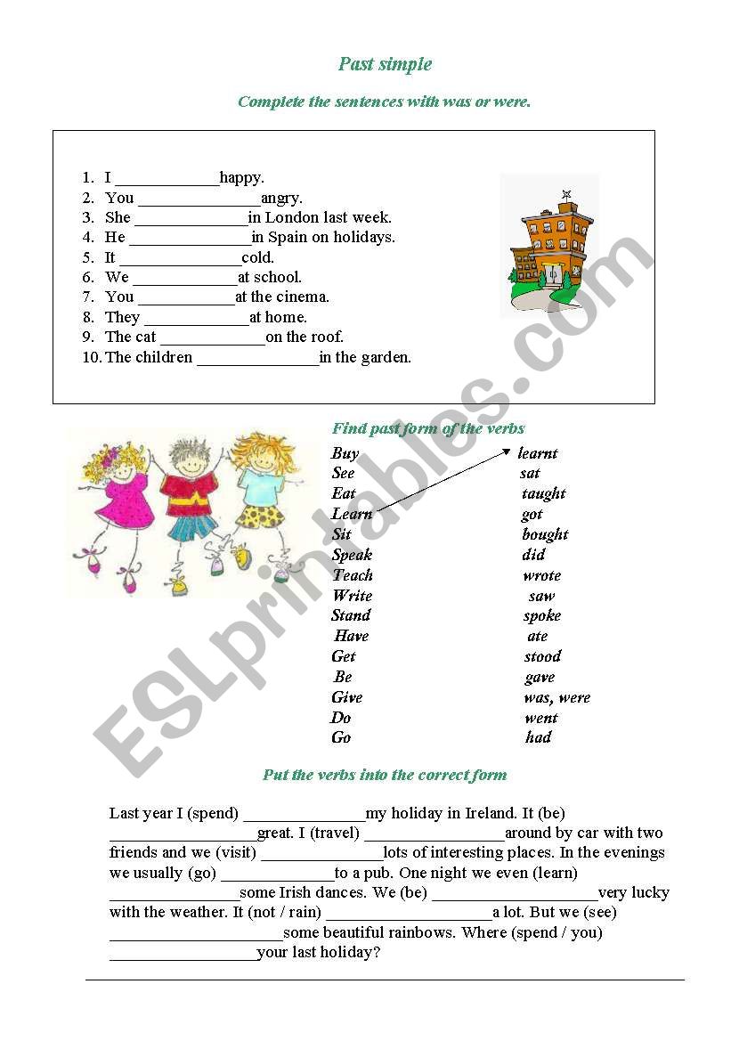 past simple exsercises worksheet