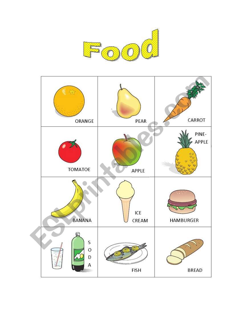 Food worksheet