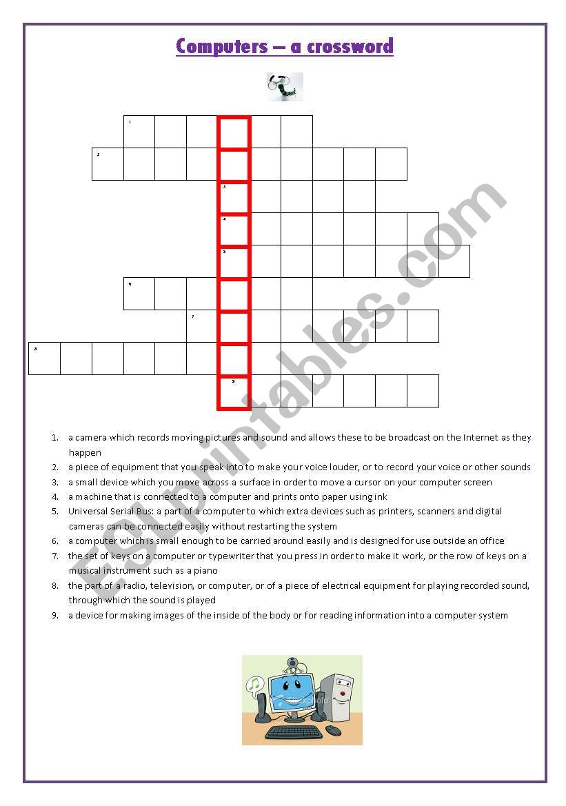 Computer vocabulary - a crossword