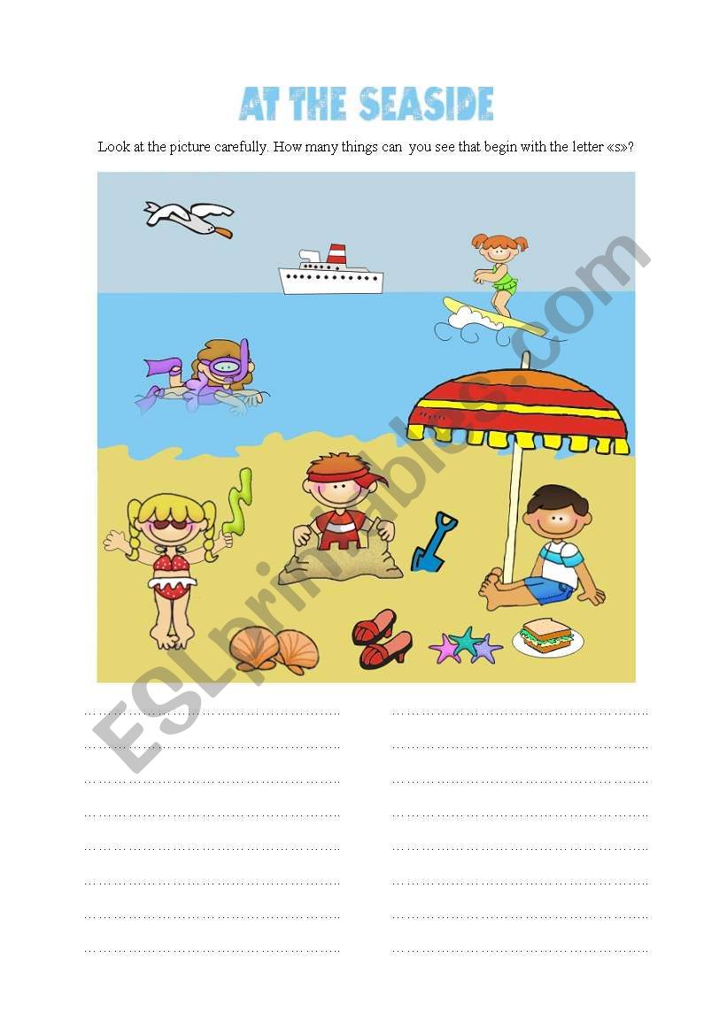 At the seaside worksheet