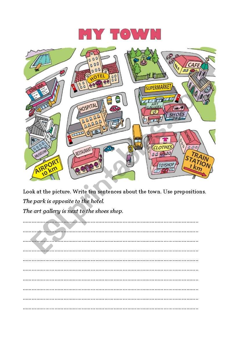 My town worksheet
