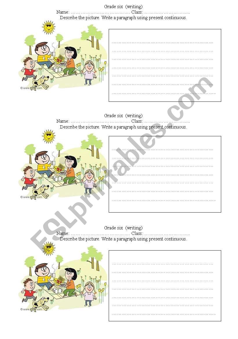 Present continuous (Writing) worksheet