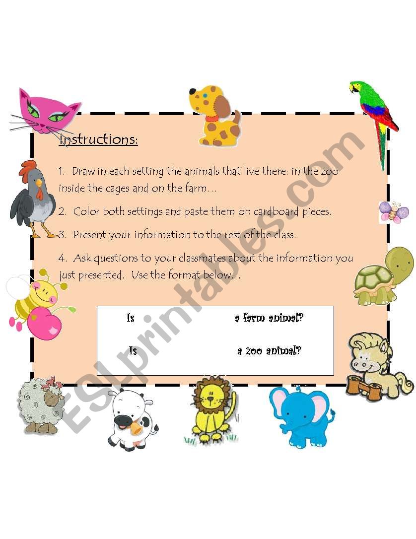 farm and zoo animals worksheet