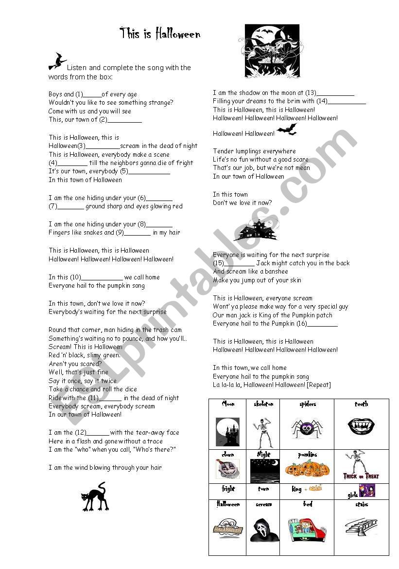 This is Halloween worksheet