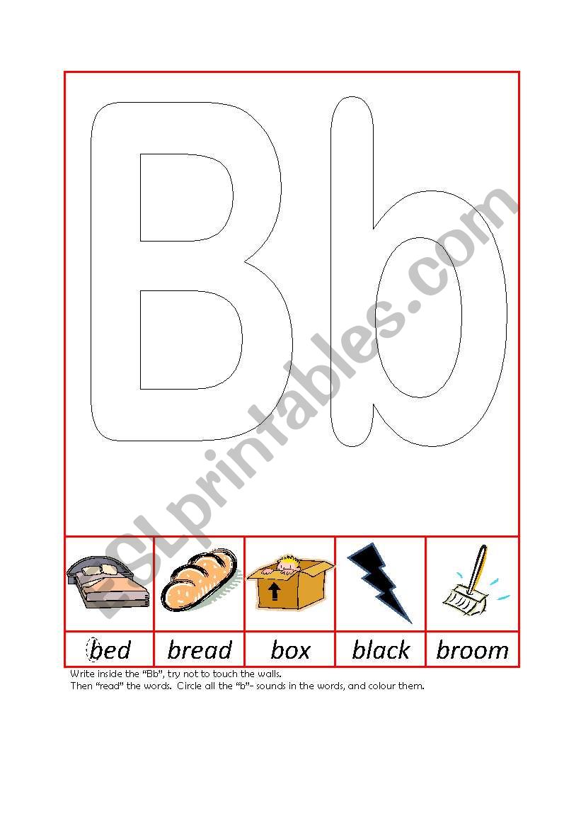Phonic Recognition Bb worksheet