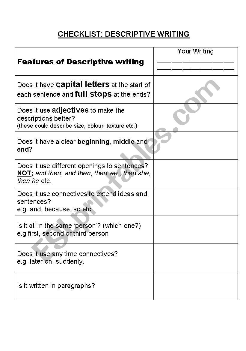 Egyptian myth checklist worksheet