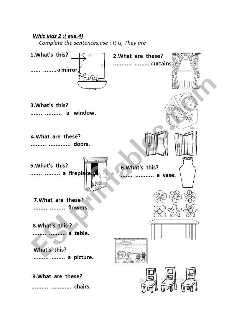 It is /They are worksheet