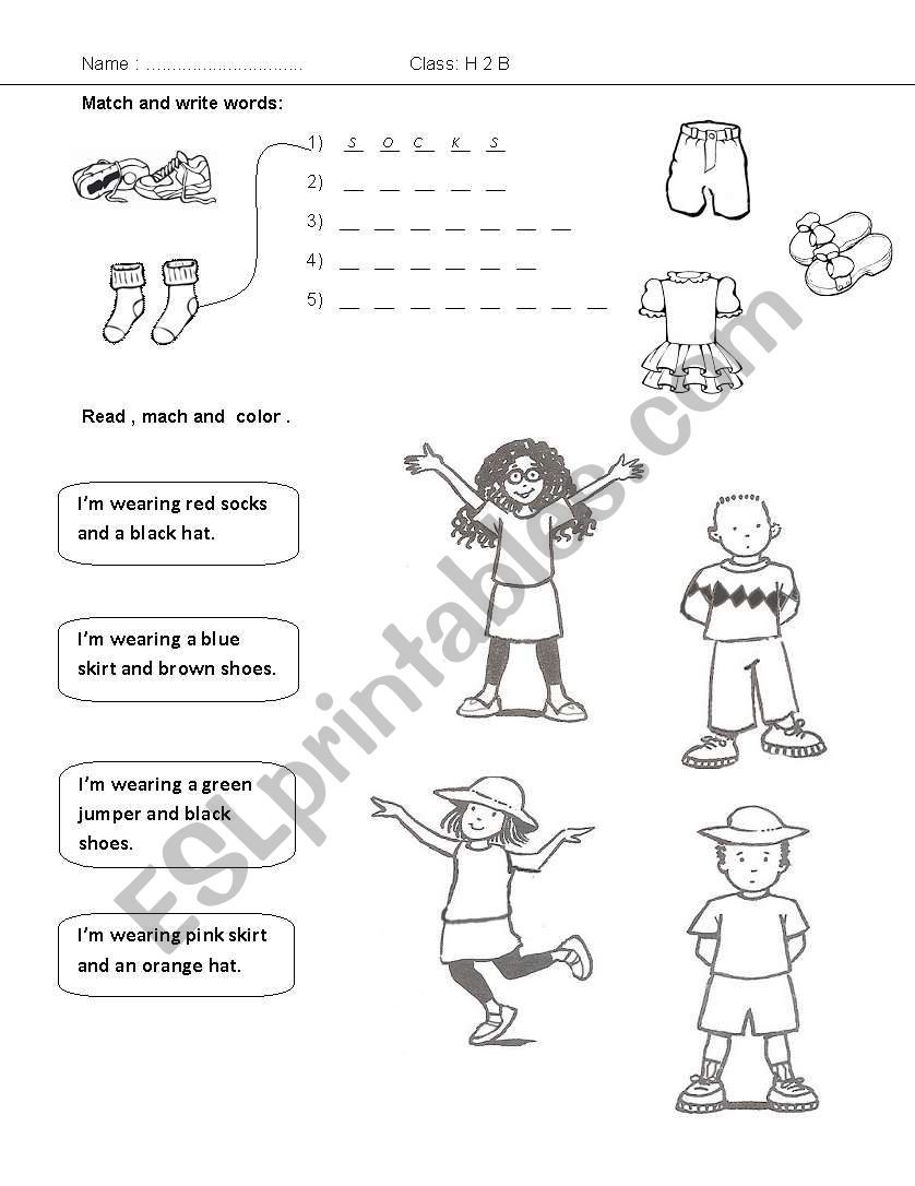 Clothes worksheet