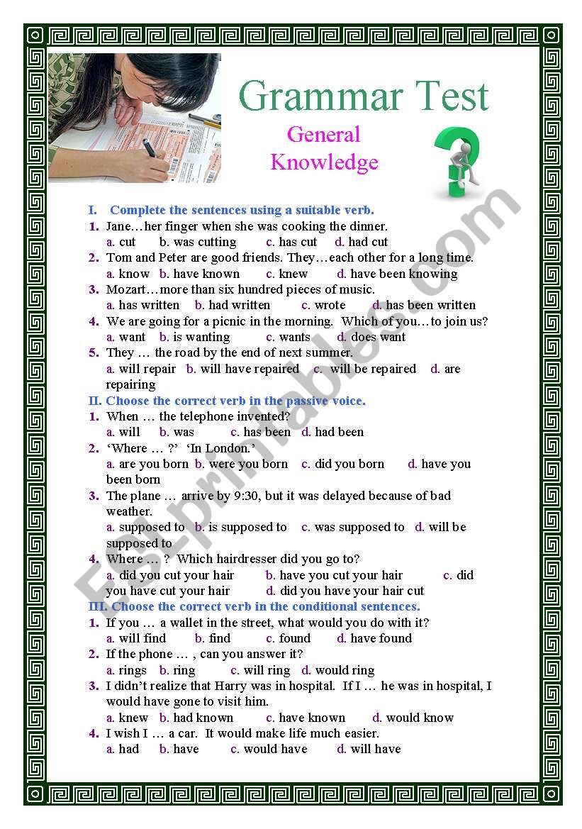 Grammar Test: General Knowledge