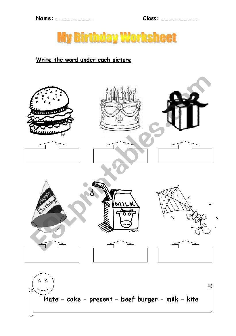 My Birthday worksheet worksheet