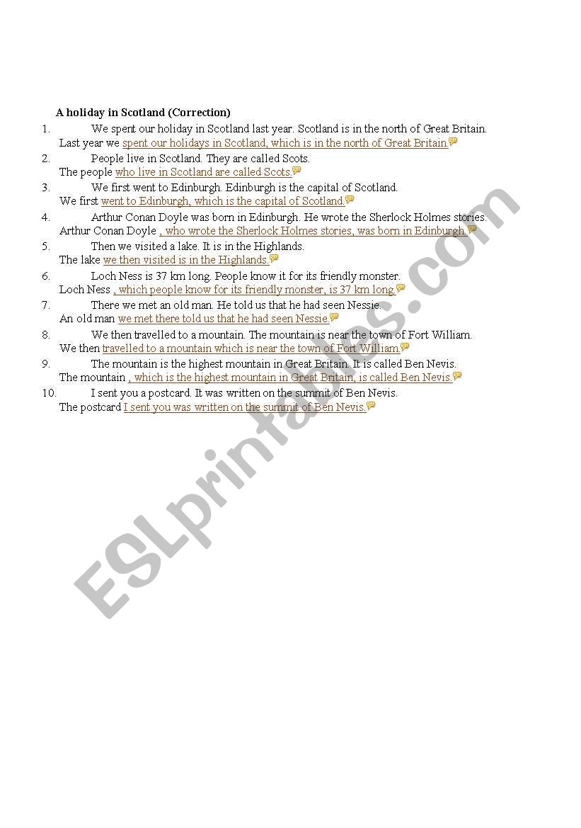 Relative clauses worksheet