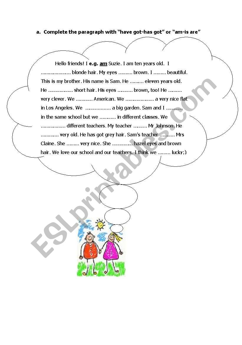 have got/has got-to be worksheet