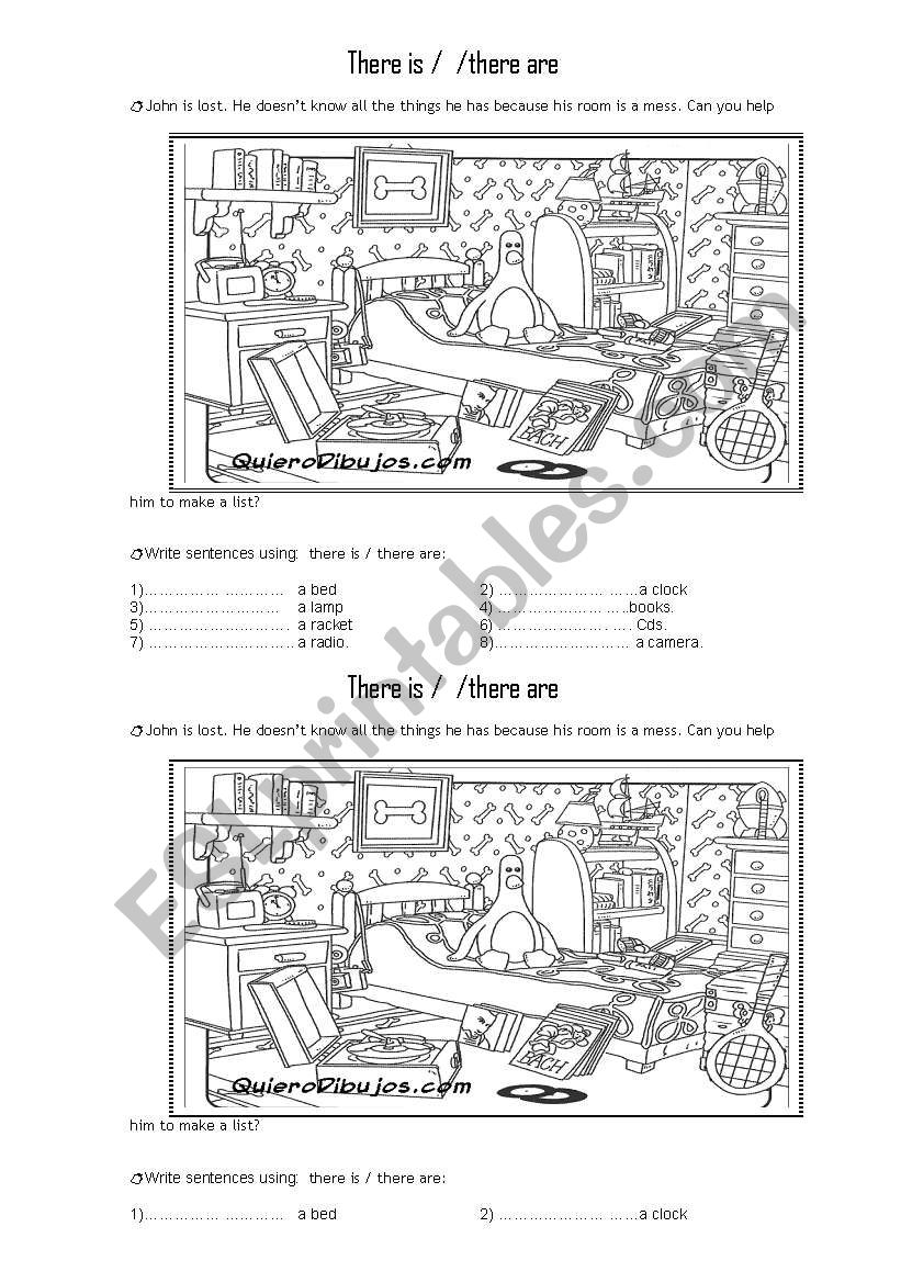 There is/ there are worksheet