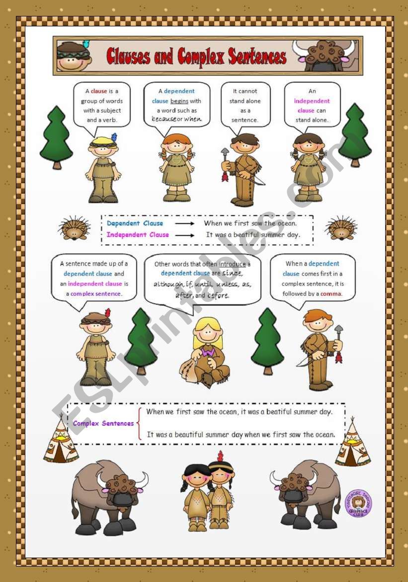 Clauses and Complex Sentences worksheet