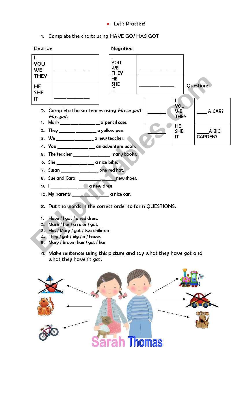 LETÂ´S PRACTISE! worksheet