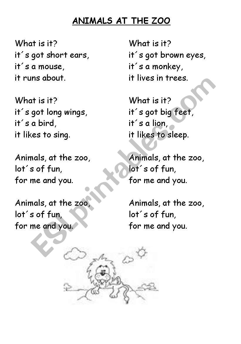 Animals.Animals at the zoo song and activity.