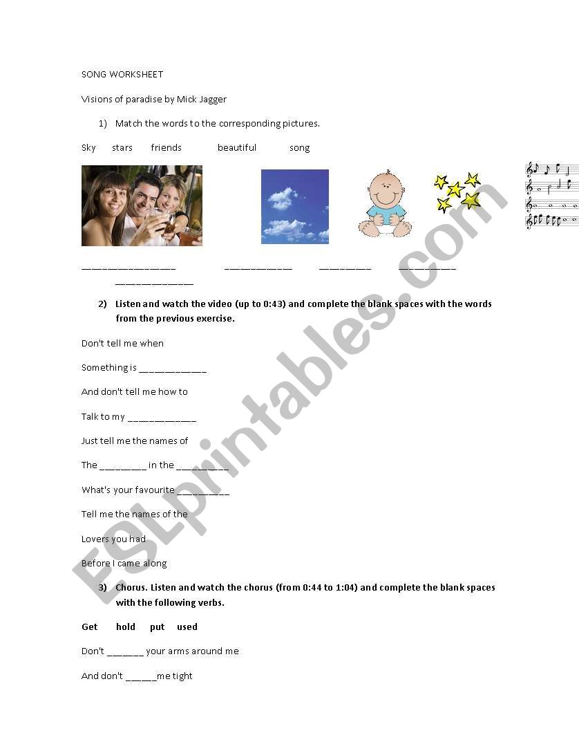 Visions of Paradise worksheet