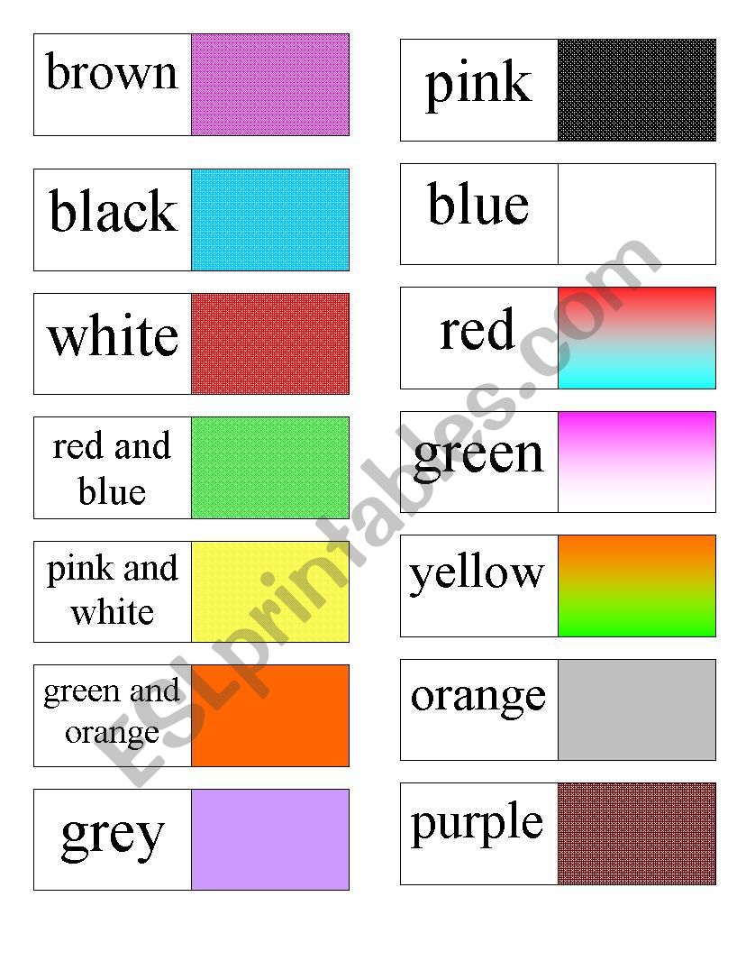 colour dominoes worksheet