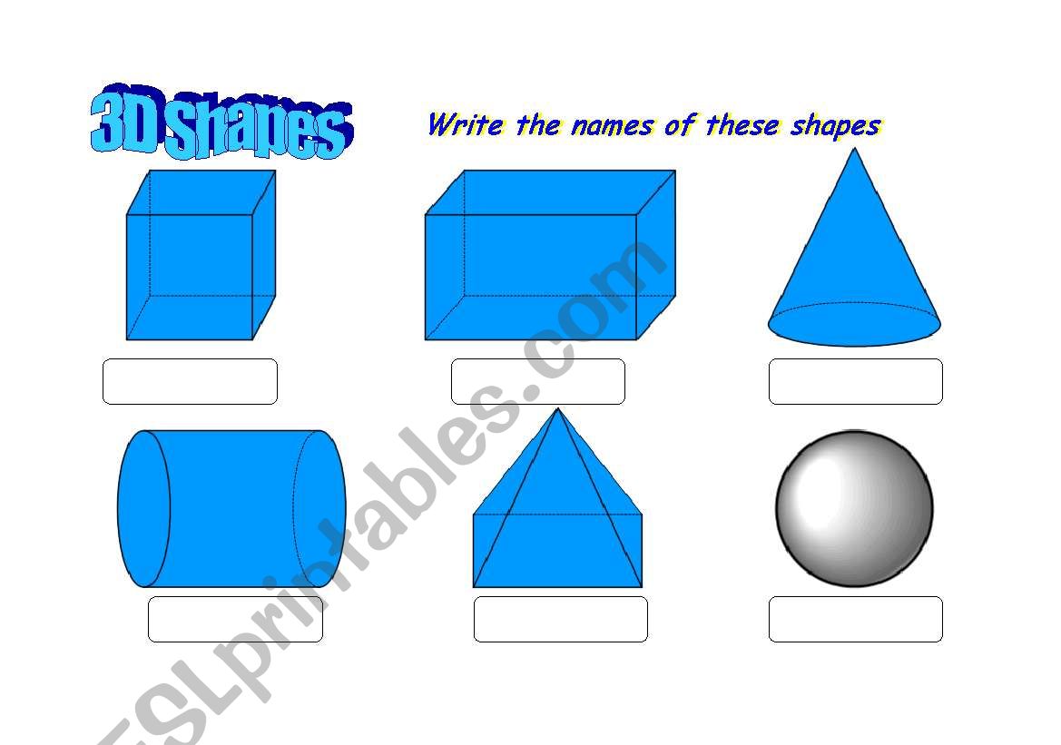 3D Shapes worksheet