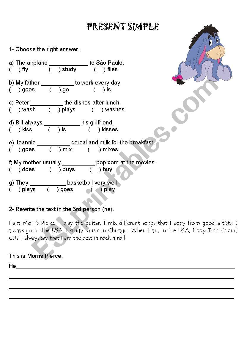 Simple present exercises worksheet