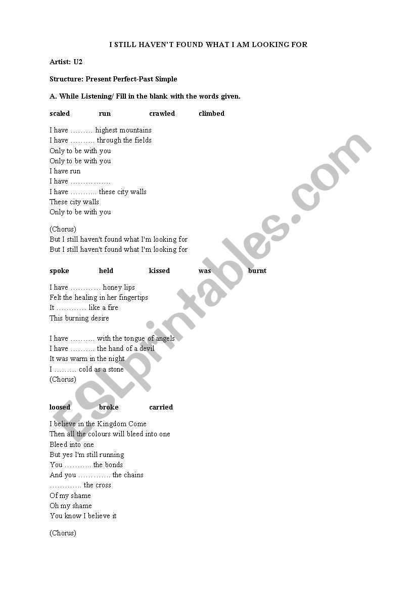 song for present perfect and past simple