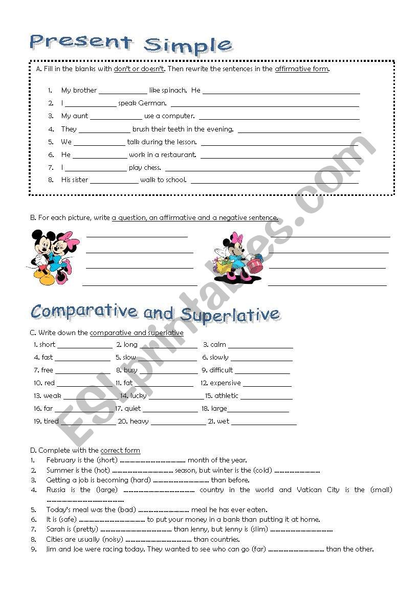 Review practice activities worksheet