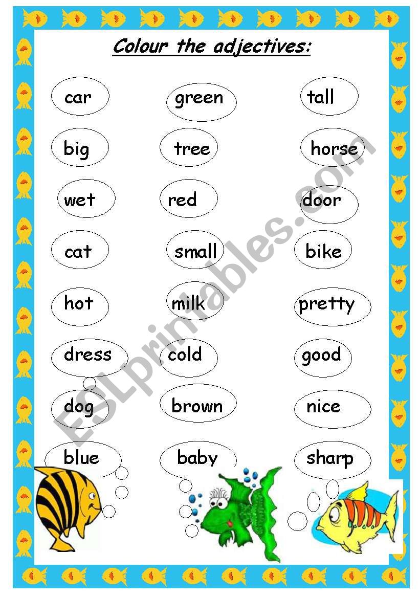 Circle The Adjectives ESL Worksheet By Natgra24