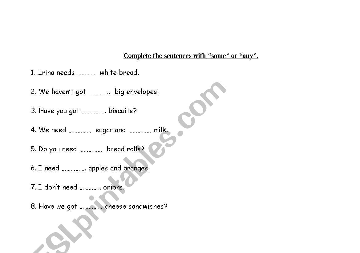 some/any worksheet