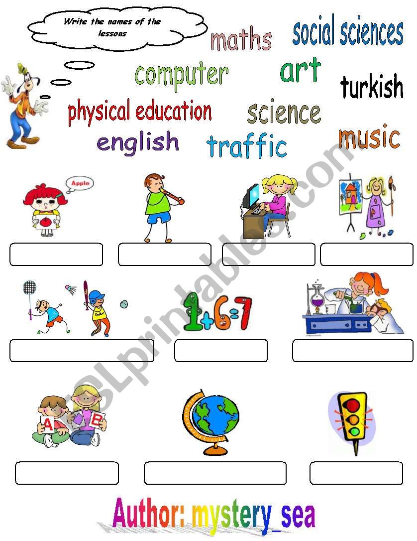 School Subjects worksheet