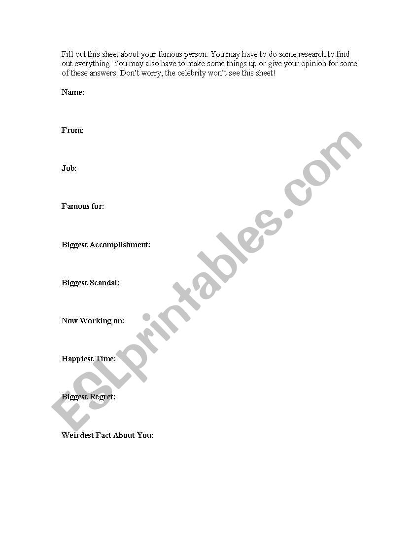 roleplay worksheet