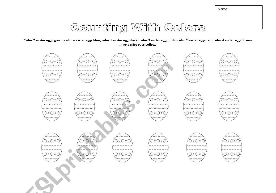 Easter egg counting worksheet