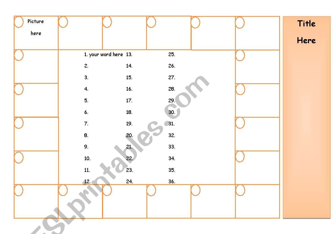 matching template worksheet